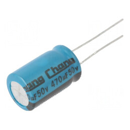 Condensator electrolitic THT 470uF 50VDC Ø12,5x20mm ±20% | Electronic-mag.ro | Componente Electronice