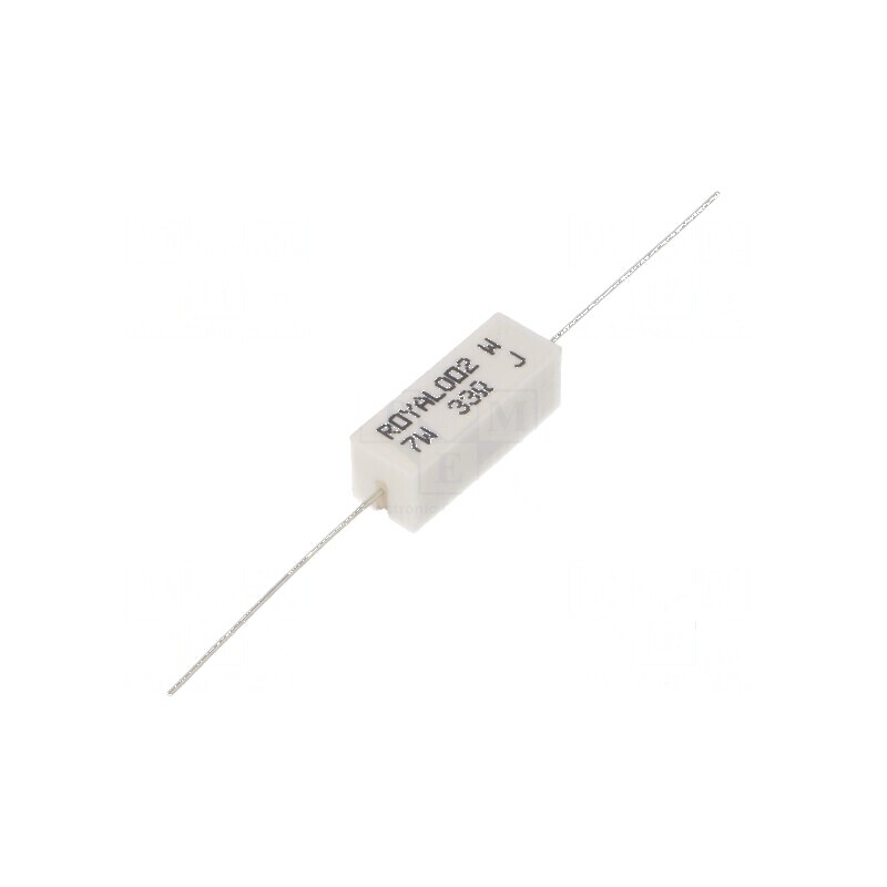 Rezistor bobinat cu ciment 33Ω 7W ±5% 25x9x9mm THT | Electronic-mag.ro | Componente Electronice
