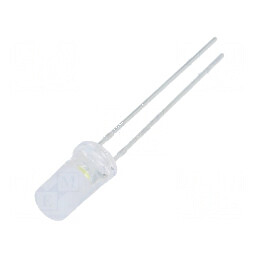 LED 5mm alb rece 1120-1560mcd 120° plat | Electronic-mag.ro | Componente Electronice