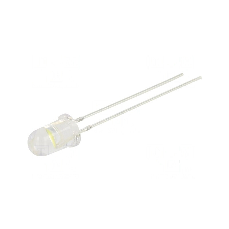 LED 5mm alb rece 20000-25000mcd 60° convex | Electronic-mag.ro | Componente Electronice