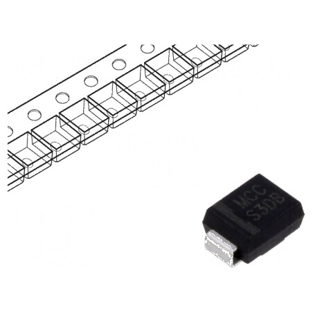 Diodă redresoare SMD 200V 3A DO214AA SMB Ufmax 1,1V Ir 100uA | Electronic-mag.ro | Componente Electronice