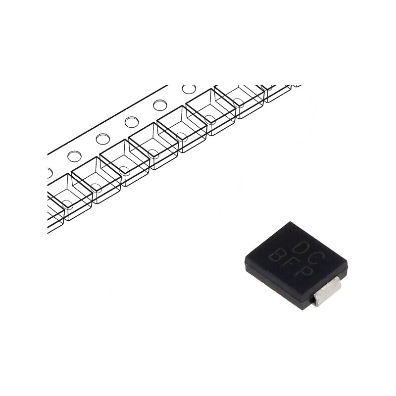 Diodă TVS 1,5kW 40V 25,8A bidirecțională SMC bandă | Electronic-mag.ro | Componente Electronice