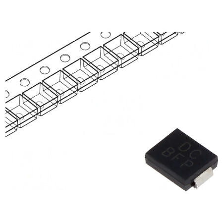 Diodă TVS 1,5kW 40V 25,8A bidirecțională SMC bandă | Electronic-mag.ro | Componente Electronice