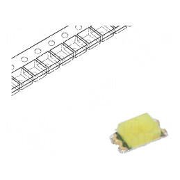 LED SMD 0603 Alb Rece 56-120mcd 5mA cu Lentilă Galbenă 66mW | Electronic-mag.ro | Componente Electronice
