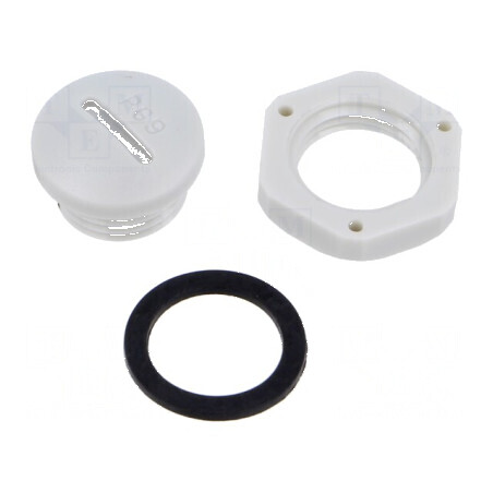 Capac de protecție PG9 poliamidă gri deschis cu filet PG | Electronic-mag.ro | Componente Electronice