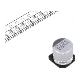 Condensator electrolitic low ESR SMD 100uF 50V Ø10x10mm | Electronic-mag.ro | Componente Electronice