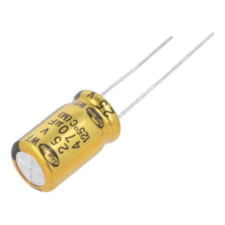 Condensator electrolitic THT 470uF 25V Ø10x16mm ±20% 5000h | Electronic-mag.ro | Componente Electronice