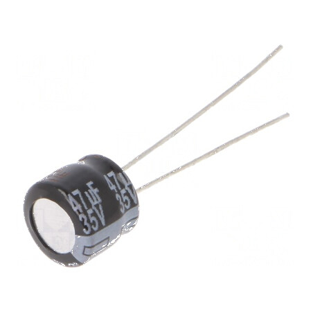 Condensator electrolitic THT 47uF 35VDC Ø8x7mm 2,5mm | Electronic-mag.ro | Componente Electronice