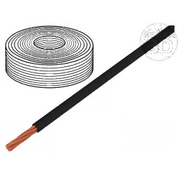 Cablu LifY 1x0,1mm2 litat Cu PVC negru 300V 15-80°C Clasa 6 | Electronic-mag.ro | Componente Electronice