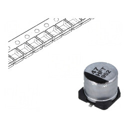 Condensator electrolitic low ESR SMD 47uF 50VDC Ø6,3x5,8mm | Electronic-mag.ro | Componente Electronice