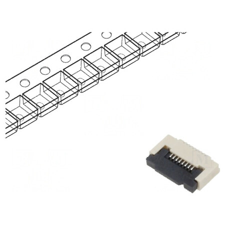 Conector FFC/FPC orizontal PIN 8 ZIF SMT 50V 0,4A cositorit | Electronic-mag.ro | Componente Electronice