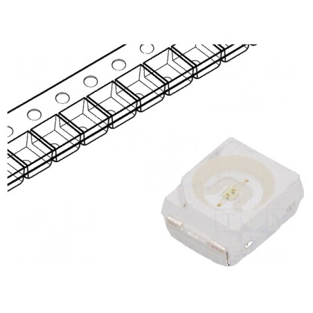 LED SMD 3528 Verde PLCC2 1120-2180mcd 3,5x2,8x1,9mm 120° | Electronic-mag.ro | Componente Electronice