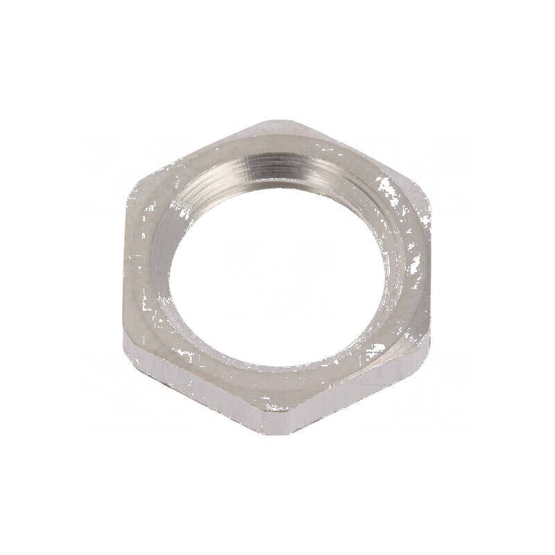 Piuliță M12 din alamă nichelată, 2,8mm grosime, cheie 15mm, filet metric | Electronic-mag.ro | Componente Electronice