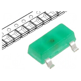 LED SMD SOT23 Verde 2,6-8mcd 140° 20mA 568nm | Electronic-mag.ro | Componente Electronice