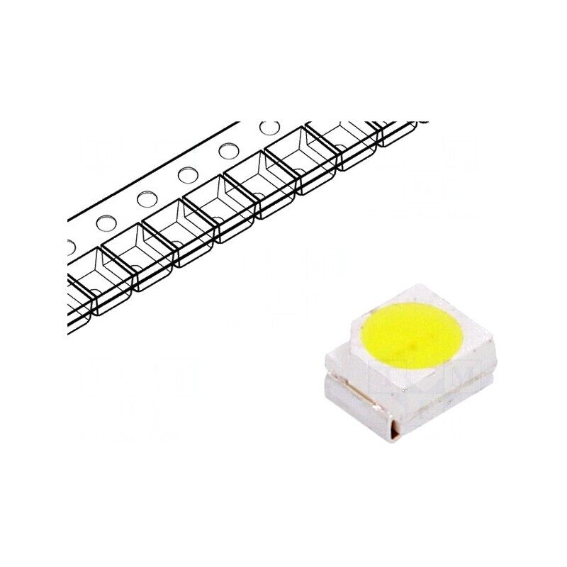 Bec LED SMD 3528 PLCC2 Alb Rece 1120-2180mcd 120° 20mA 120mW | Electronic-mag.ro | Componente Electronice Bec LED SMD 3528 PLCC2 Alb Rece 1120-2180mcd 120° 20mA 120mW | Electronic-mag.ro | Componente Electronice
