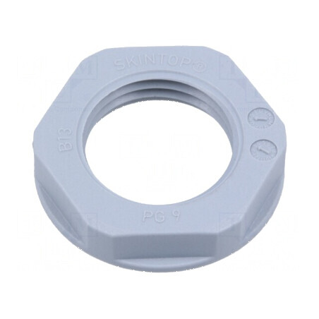 Piuliță PG9 poliamidă gri 22mm UL94V-2 -20÷100°C Filet PG | Electronic-mag.ro | Componente Electronice
