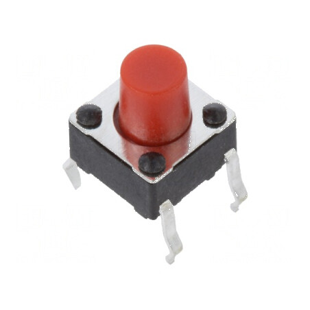 Microîntrerupător TACT SPST-NO 0,05A/12VDC THT | Electronic-mag.ro | Componente Electronice