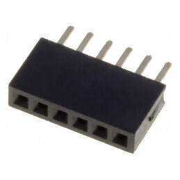 Conector şiruri pini soclu mamă 1x6 PIN 6 drept 1,27mm THT | Electronic-mag.ro | Componente Electronice