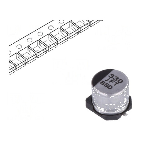 Condensator electrolitic low ESR SMD 330uF 6.3VDC 6.3x5.8mm | Electronic-mag.ro | Componente Electronice