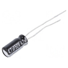 Condensator electrolitic THT 4,7uF 50V Ø5x11mm ±20% 5000h | Electronic-mag.ro | Componente Electronice