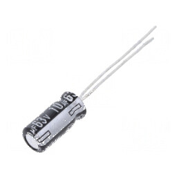 Condensator electrolitic THT 10uF 63V DC Ø5x11mm 5mm Raster | Electronic-mag.ro | Componente Electronice