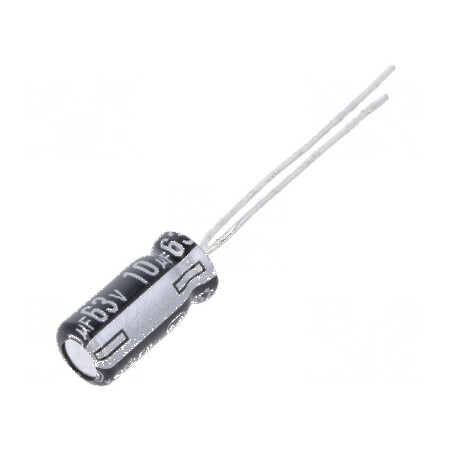 Condensator electrolitic THT 10uF 63V DC Ø5x11mm 5mm Raster | Electronic-mag.ro | Componente Electronice