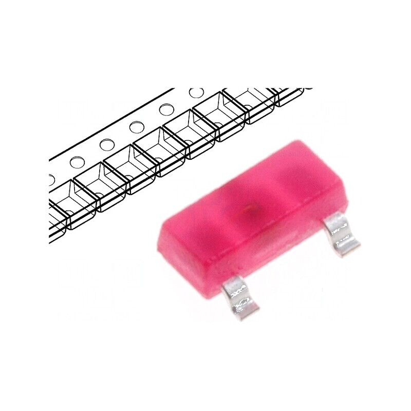 LED SMD SOT23 roșie 1,25mcd 3x1,3x1,05mm 140° 2mA 625nm | Electronic-mag.ro | Componente Electronice