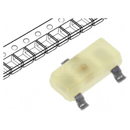 LED SMD SOT23 galben 0,8mcd 3x1,3x1,05mm 140° 2mA 588nm | Electronic-mag.ro | Componente Electronice