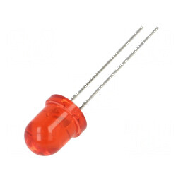 LED 8mm roșie 4200mcd 30° convexă nr.term: 2 | Electronic-mag.ro | Componente Electronice