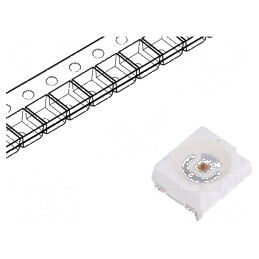 LED SMD 3528 PLCC2 Roșie 1120-2180mcd 3.5x2.8x1.9mm 120° | Electronic-mag.ro | Componente Electronice