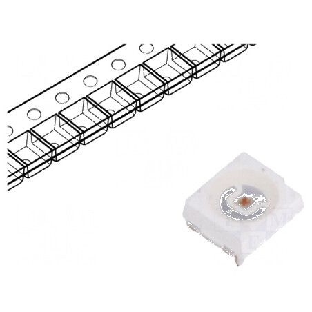 LED SMD 3528 PLCC2 Roșie 1120-2180mcd 3.5x2.8x1.9mm 120° | Electronic-mag.ro | Componente Electronice