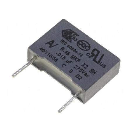 Condensator polipropilenă X2 15nF 13x4x9mm THT ±10% | Electronic-mag.ro | Componente Electronice