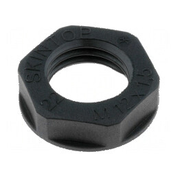 Piuliță M12 poliamidă UL94V-2 17mm neagră -20° la 100°C Pas 1,5 | Electronic-mag.ro | Componente Electronice