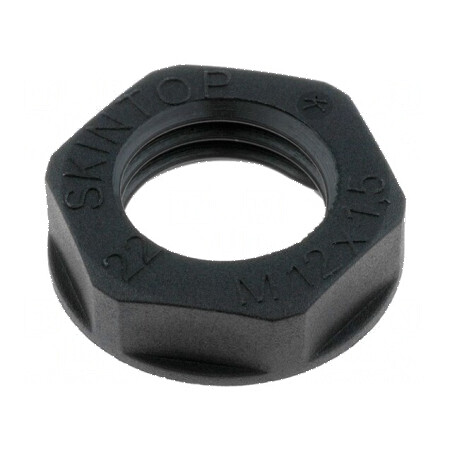 Piuliță M12 poliamidă UL94V-2 17mm neagră -20° la 100°C Pas 1,5 | Electronic-mag.ro | Componente Electronice