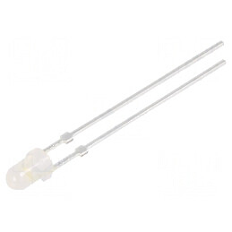 LED 3mm alb cald 1560-2180mcd 40° convex | Electronic-mag.ro | Componente Electronice