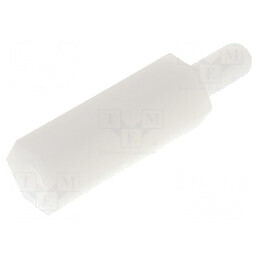 Piuliță hexagonală poliamidă M3, distanțier filetat 17mm | Electronic-mag.ro | Componente Electronice