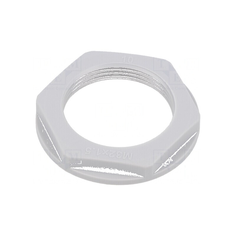 Piuliță M32 poliamidă 41mm gri deschis metrică 1,5 | Electronic-mag.ro | Componente Electronice Piuliță M32 poliamidă 41mm gri deschis metrică 1,5 | Electronic-mag.ro | Componente Electronice