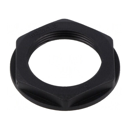 Piuliță M32 poliamidă 41mm neagră metrică 1.5 | Electronic-mag.ro | Componente Electronice