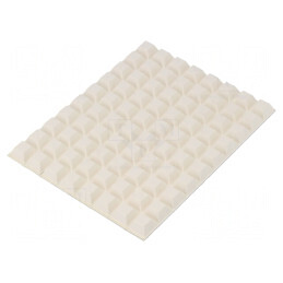 Picioruş autoadeziv alb poliuretan H: 5,8mm Dim: 12,7x12,7mm | Electronic-mag.ro | Componente Electronice