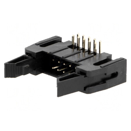 Conector IDC soclu tată 10 pini 90° THT aurit 2,54mm | Electronic-mag.ro | Componente Electronice