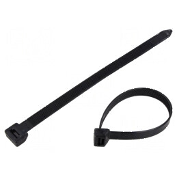 Colier de strângere poliamidă neagră 230mm 12,4mm 1200N | Electronic-mag.ro | Componente Electronice