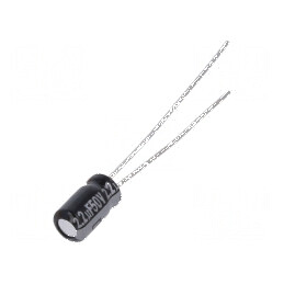 Condensator electrolitic THT 2,2uF 50VDC Ø4x7mm 1,5mm Raster | Electronic-mag.ro | Componente Electronice