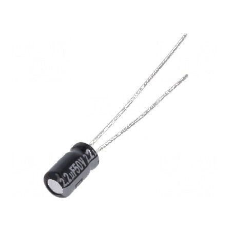 Condensator electrolitic THT 2,2uF 50VDC Ø4x7mm 1,5mm Raster | Electronic-mag.ro | Componente Electronice