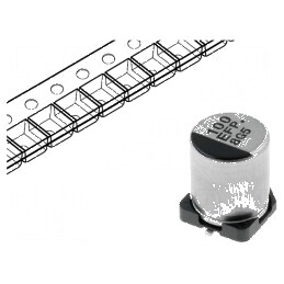 Condensator electrolitic low ESR SMD 100uF 25VDC 6,3x7,7mm | Electronic-mag.ro | Componente Electronice