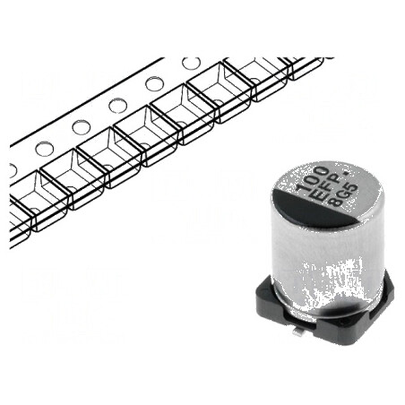 Condensator electrolitic low ESR SMD 100uF 25VDC 6,3x7,7mm | Electronic-mag.ro | Componente Electronice