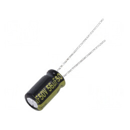 Condensator electrolitic low ESR 56uF 50VDC THT Ø6,3x11,2mm | Electronic-mag.ro | Componente Electronice