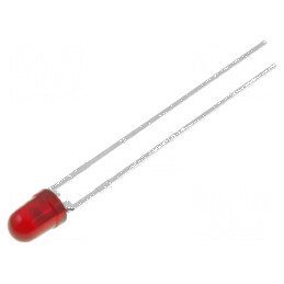 LED 3mm roșie 2mcd 50° convex | Electronic-mag.ro | Componente Electronice