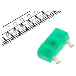 LED SMD SOT23 Verde 0,4mcd 3x1,3x1,05mm 140° 2mA 568nm | Electronic-mag.ro | Componente Electronice