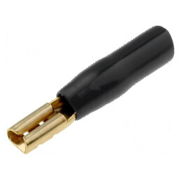 Terminal plat 2,8mm aurit negru mamă izolată | Electronic-mag.ro | Componente Electronice