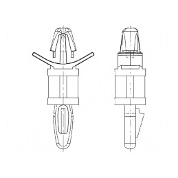 Distanţier PCB poliamidă 25,4mm clichet naturală | Electronic-mag.ro | Componente Electronice